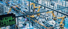 Automatisierte Produktionslinie in einem Automobilwerk