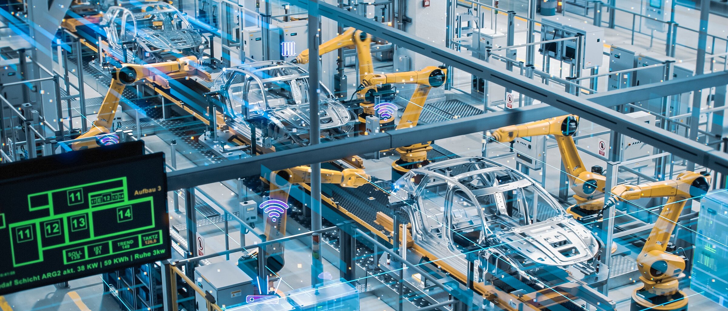 Automatisierte Produktionslinie in einem Automobilwerk