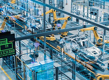 Future Skills Automobilwirtschaft Automatisierte Produktionslinie in einem Automobilwerk