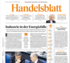 Titelseite des Handelsblatts über die Studie Transformationspfade für das Industrieland Deutschland